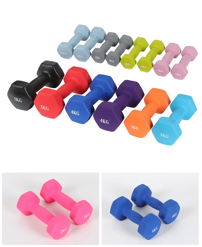 Hexagonal molded dumbbells