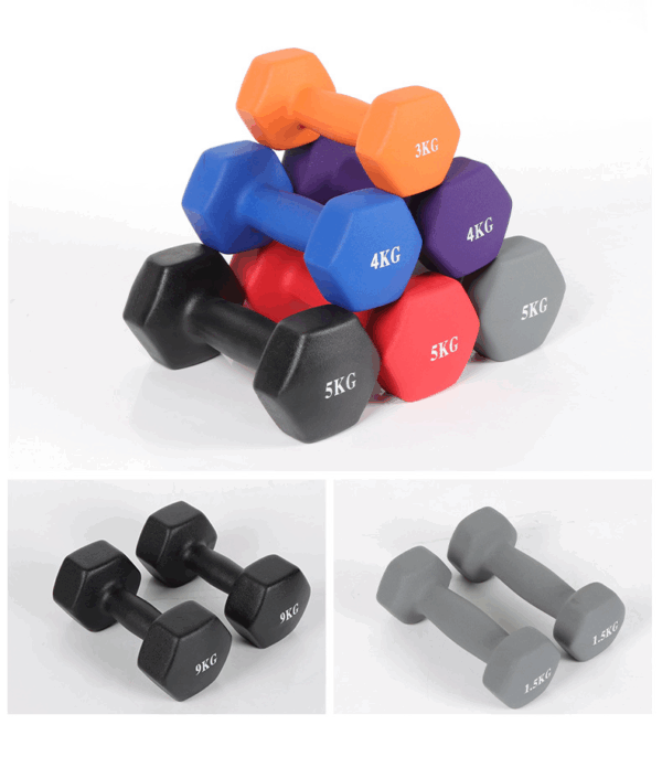 colorful women dumbbell